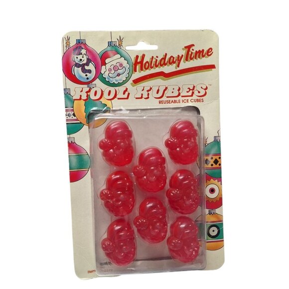 Human Kool Kubes Reusable Ice Cube Santa Red Vintage 90s Holiday Christmas Drink - Picture 8 of 8
